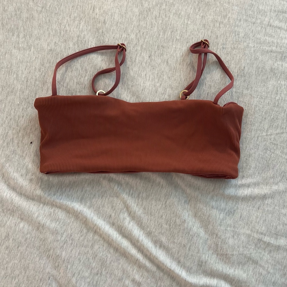 Rust Ribbed Bikini Top